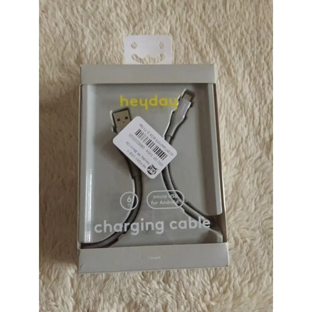 heyday™ 6' Micro USB to USB-A Round Cable-Cool Gray/Silver